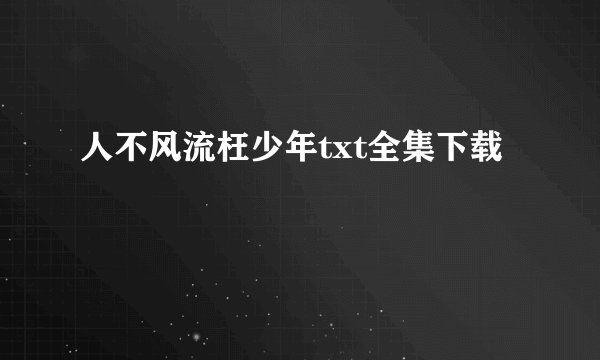 人不风流枉少年txt全集下载