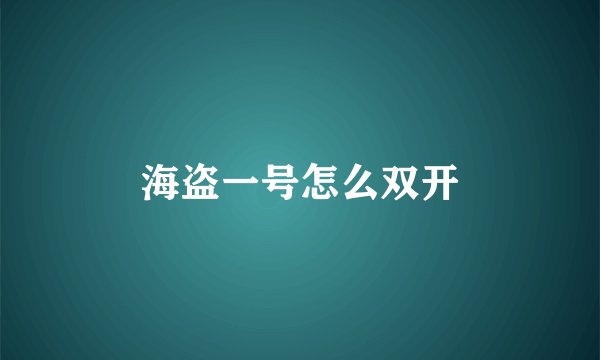 海盗一号怎么双开