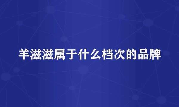 羊滋滋属于什么档次的品牌