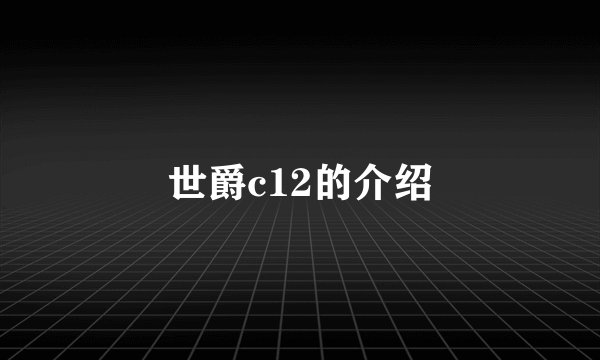 世爵c12的介绍