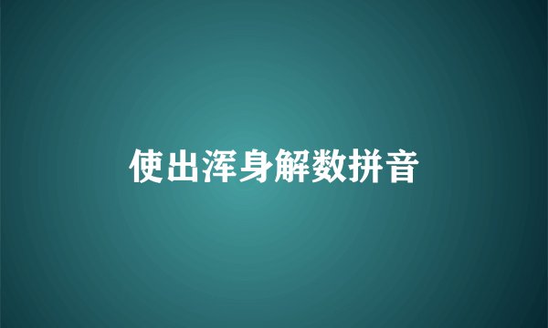 使出浑身解数拼音
