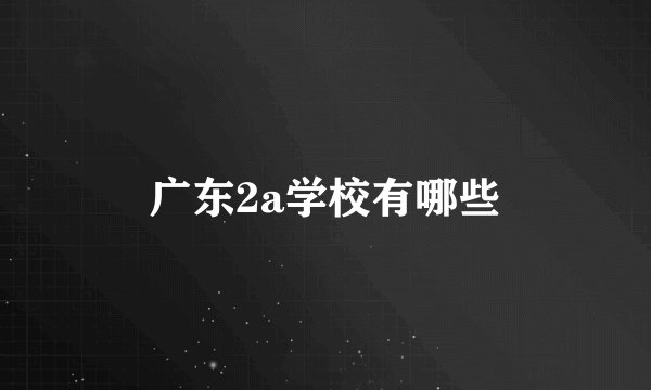 广东2a学校有哪些