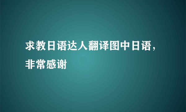求教日语达人翻译图中日语，非常感谢