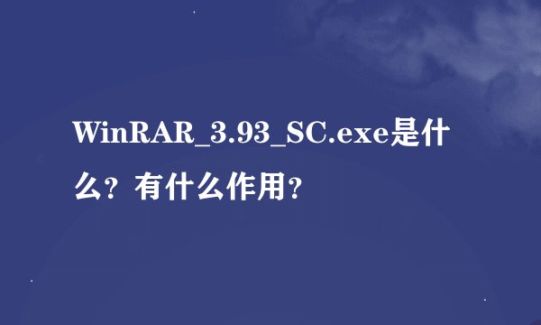 WinRAR_3.93_SC.exe是什么？有什么作用？