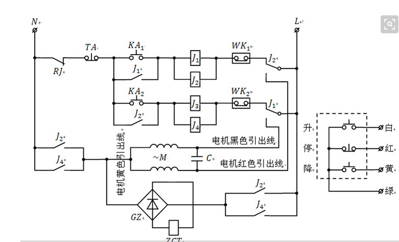 电动卷帘门开关接线图