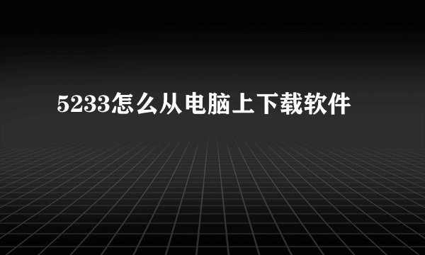 5233怎么从电脑上下载软件