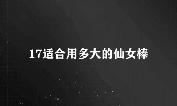 17适合用多大的仙女棒