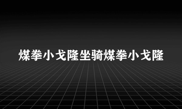煤拳小戈隆坐骑煤拳小戈隆