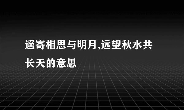 遥寄相思与明月,远望秋水共长天的意思