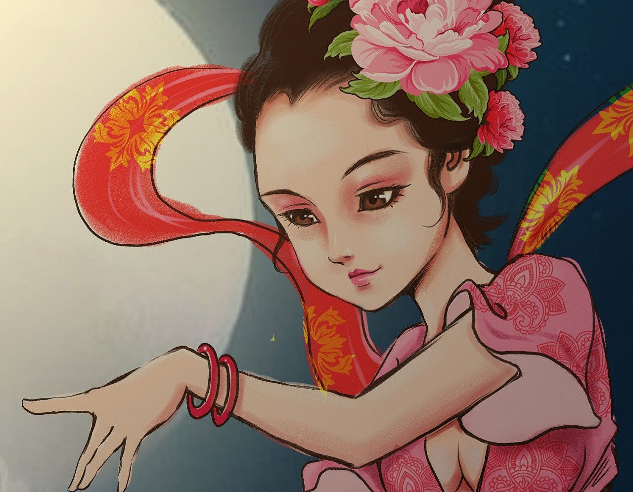 嫦娥去掉裙子怎么画