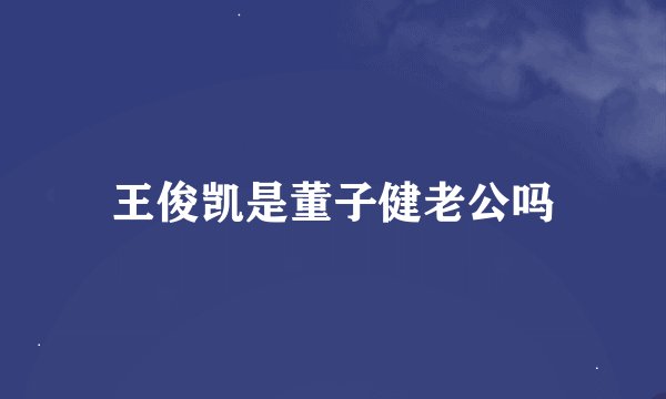 王俊凯是董子健老公吗