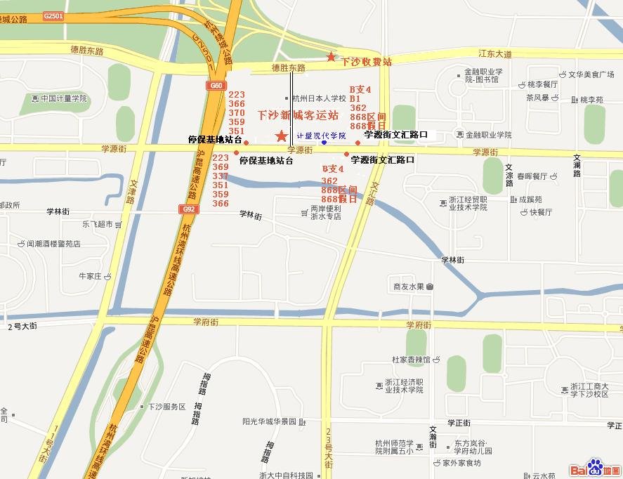 想知道: 杭州市 杭州下沙客运中心 在哪