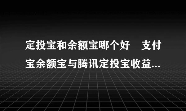 定投宝和余额宝哪个好 支付宝余额宝与腾讯定投宝收益哪个高区别对比