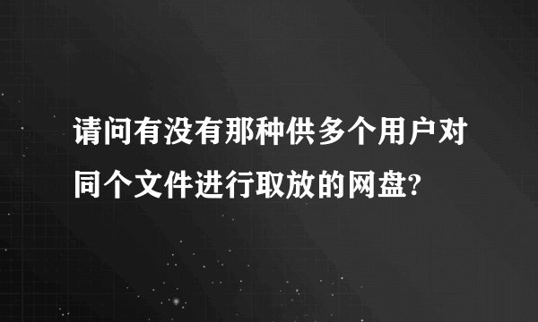 请问有没有那种供多个用户对同个文件进行取放的网盘?