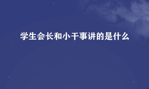 学生会长和小干事讲的是什么