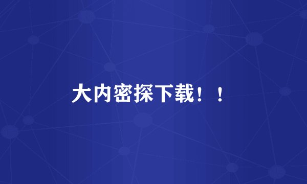 大内密探下载！！