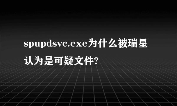 spupdsvc.exe为什么被瑞星认为是可疑文件?