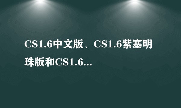 CS1.6中文版、CS1.6紫塞明珠版和CS1.6亿塞中文版有什么不一样？