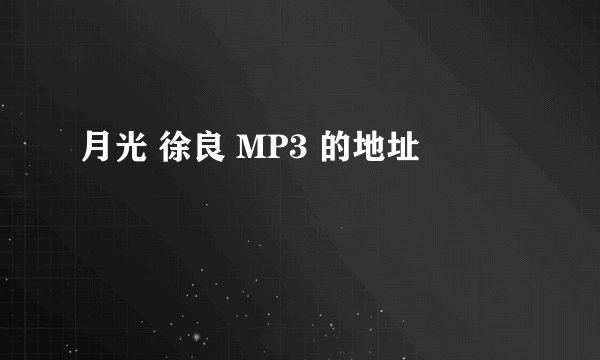 月光 徐良 MP3 的地址