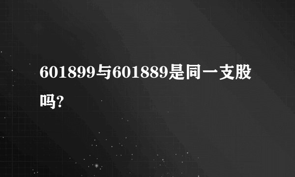 601899与601889是同一支股吗?