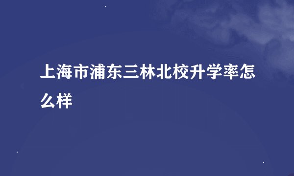 上海市浦东三林北校升学率怎么样