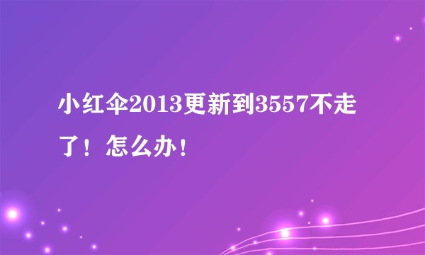 小红伞2013更新到3557不走了！怎么办！
