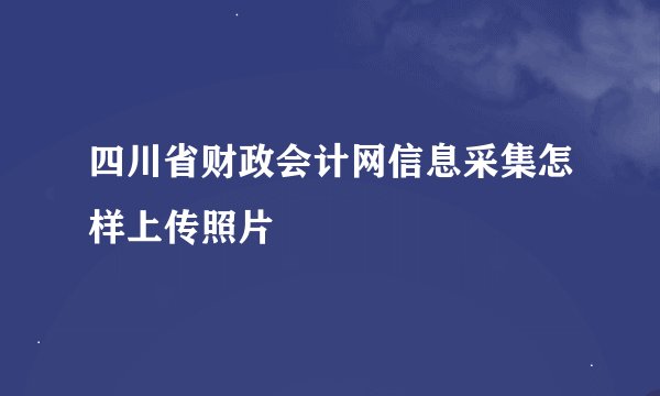四川省财政会计网信息采集怎样上传照片