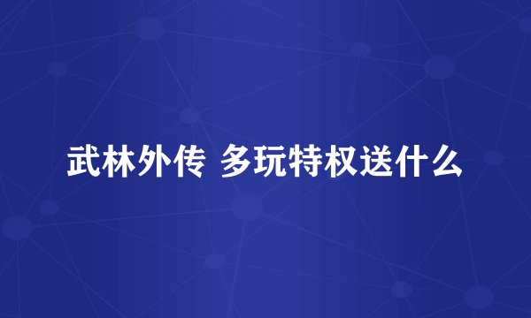武林外传 多玩特权送什么