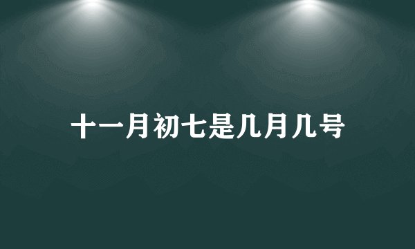 十一月初七是几月几号