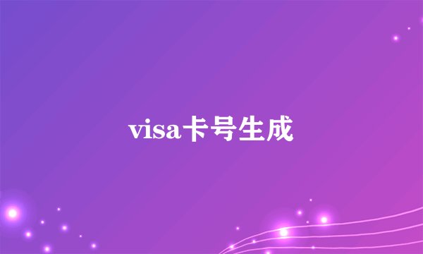 visa卡号生成