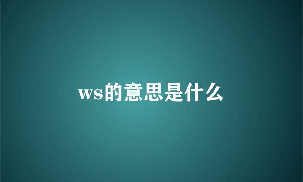 ws的意思是什么