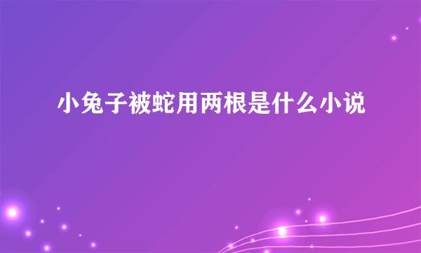 小兔子被蛇用两根是什么小说