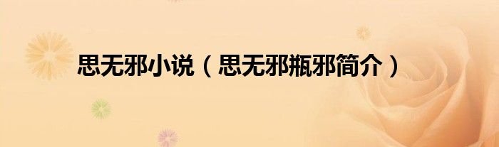 思无邪小说思无邪瓶邪简介