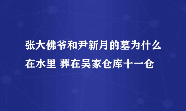 张大佛爷和尹新月的墓为什么在水里 葬在吴家仓库十一仓