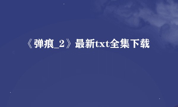 《弹痕_2》最新txt全集下载
