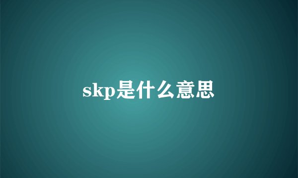 skp是什么意思
