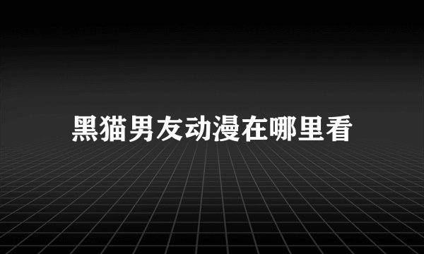 黑猫男友动漫在哪里看