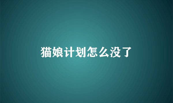 猫娘计划怎么没了