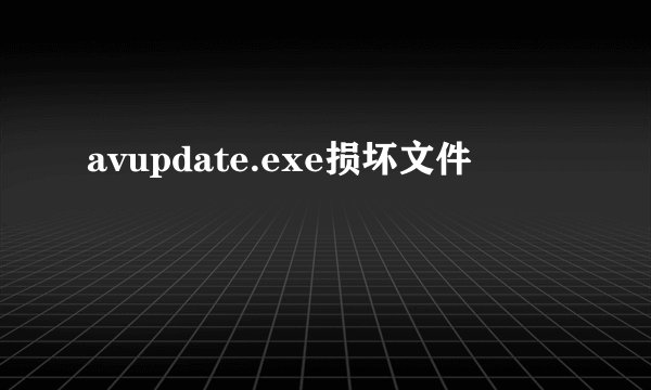 avupdate.exe损坏文件
