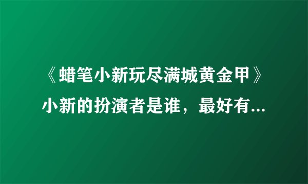 《蜡笔小新玩尽满城黄金甲》小新的扮演者是谁，最好有详细资料！