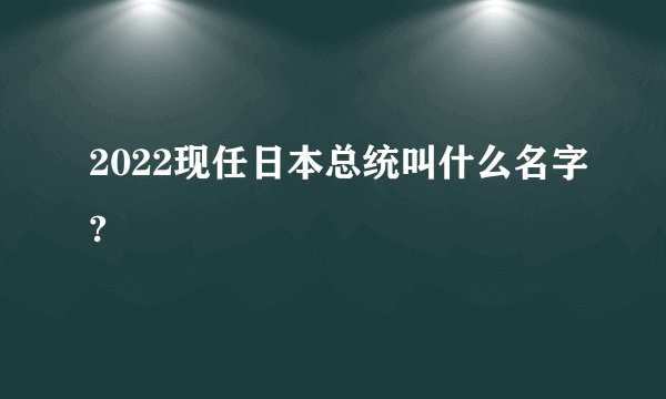 2022现任日本总统叫什么名字?