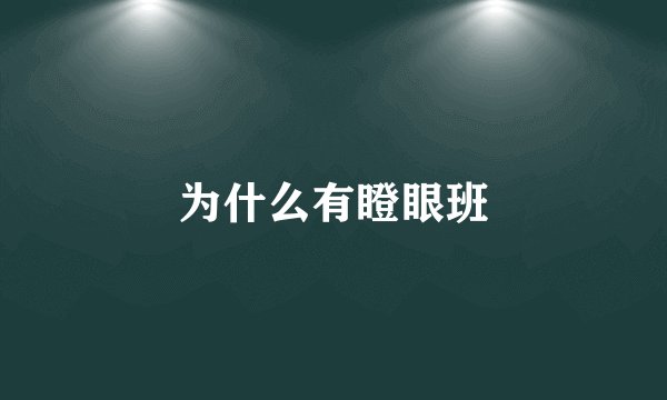 为什么有瞪眼班