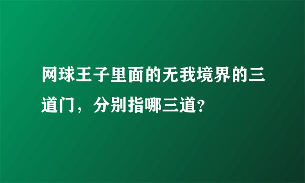 网球王子里面的无我境界的三道门，分别指哪三道？
