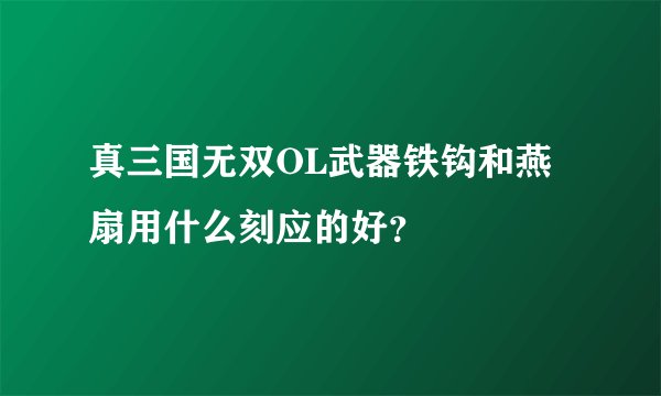 真三国无双OL武器铁钩和燕扇用什么刻应的好？