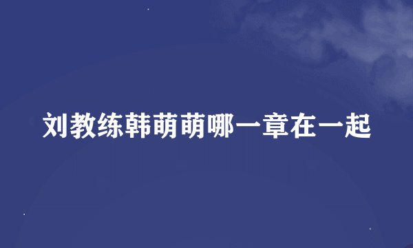 刘教练韩萌萌哪一章在一起