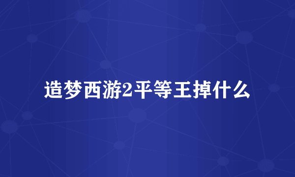 造梦西游2平等王掉什么