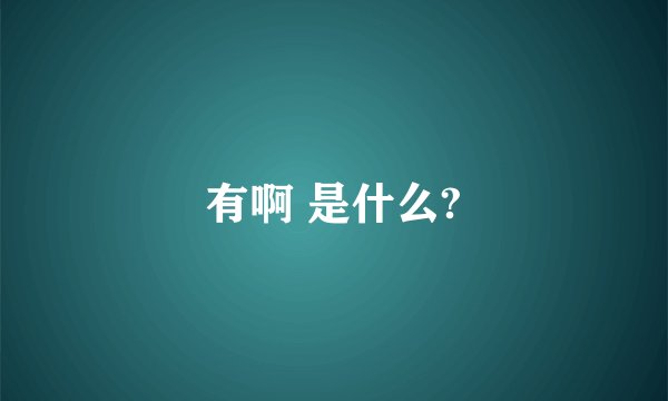 有啊 是什么?