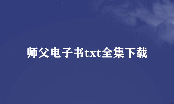师父电子书txt全集下载