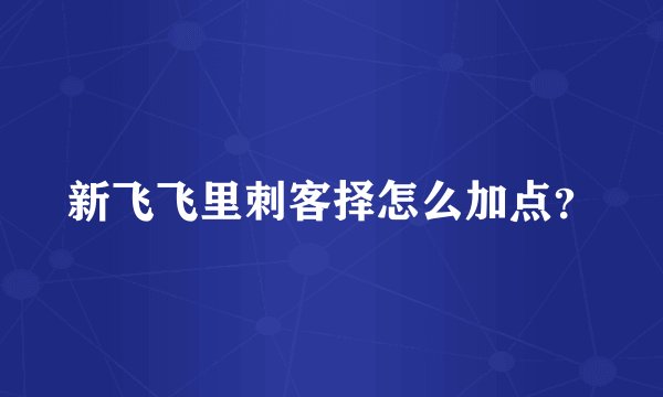 新飞飞里刺客择怎么加点？