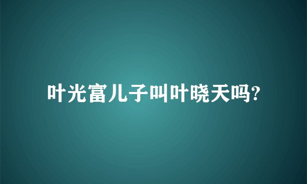 叶光富儿子叫叶晓天吗?